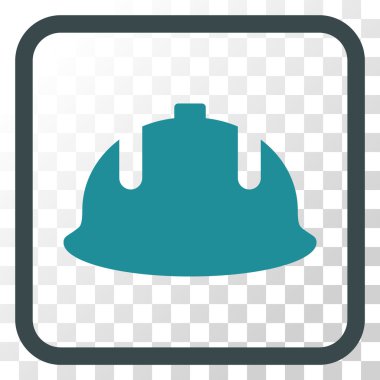 İnşaat kask vektör simgesi bir çerçeve içinde