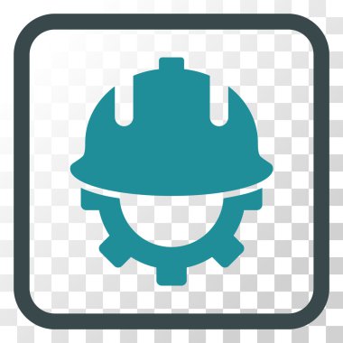 Geliştirme kask vektör simgesi bir çerçeve içinde