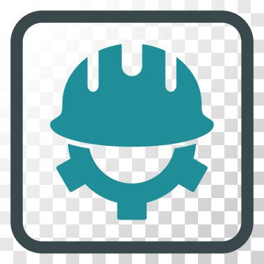 Geliştirme kask vektör simgesi bir çerçeve içinde