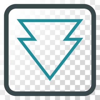 Vektör simgesi bir çerçeve içinde aşağı yön