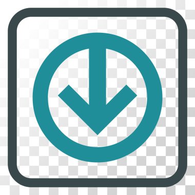 Vektör simgesi bir çerçeve içinde aşağı yön