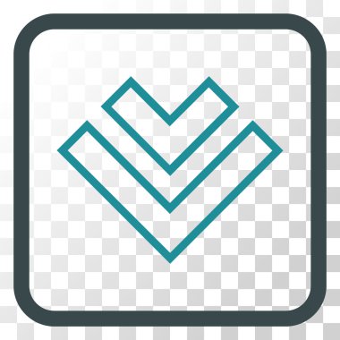 Vektör simgesi bir çerçeve içinde aşağı yön