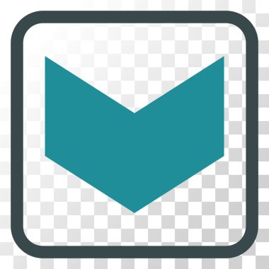 Vektör simgesi bir çerçeve içinde aşağı yön