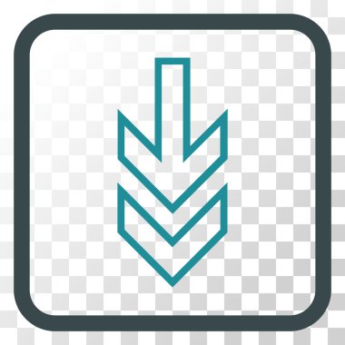 Vektör simgesi bir çerçeve içinde aşağı yön