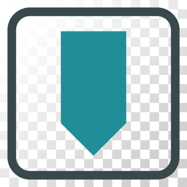 Vektör simgesi bir çerçeve içinde aşağı yön