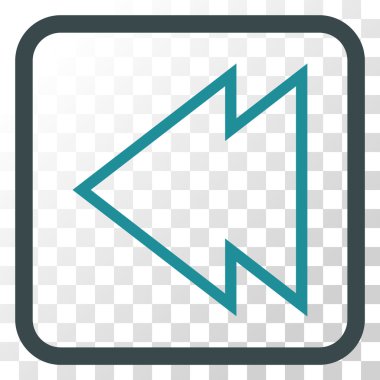 Yön sol vektör simgesi bir çerçeve içinde