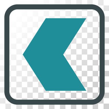 Yön sol vektör simgesi bir çerçeve içinde