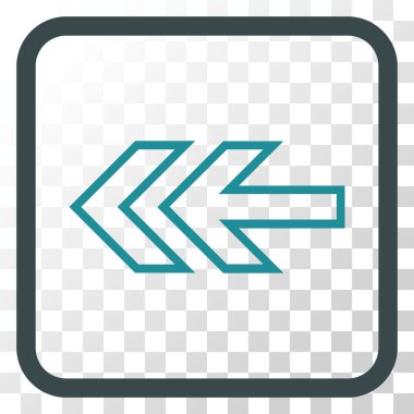 Yön sol vektör simgesi bir çerçeve içinde