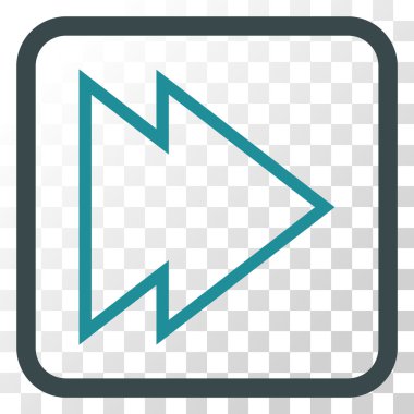 Yöne doğru vektör simgesi bir çerçeve içinde