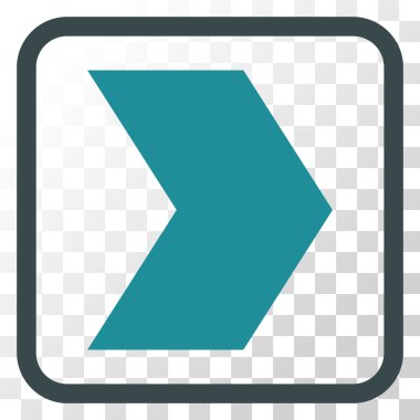 Yöne doğru vektör simgesi bir çerçeve içinde