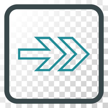 Yöne doğru vektör simgesi bir çerçeve içinde