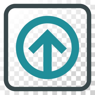 Yön yukarı vektör simgesi bir çerçeve içinde