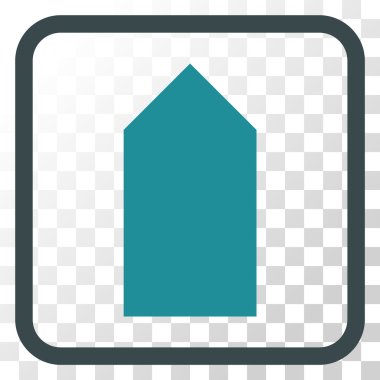 Yön yukarı vektör simgesi bir çerçeve içinde