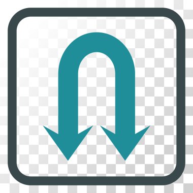 Geri dönmemiz ok vektör simgesi bir çerçeve içinde