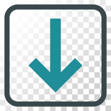 Bir çerçeve içinde ok vektör simgesi