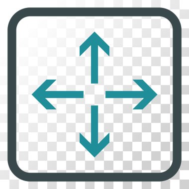 Genişletin okları vektör simgesi bir çerçeve içinde