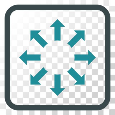 Genişletin okları vektör simgesi bir çerçeve içinde