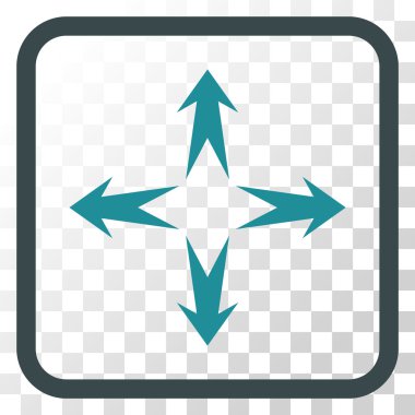 Genişletin okları vektör simgesi bir çerçeve içinde