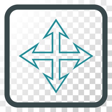 Genişletin okları vektör simgesi bir çerçeve içinde