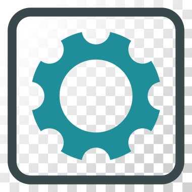 Dişli vektör simgesi bir çerçeve içinde