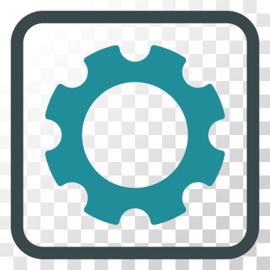 Dişli vektör simgesi bir çerçeve içinde