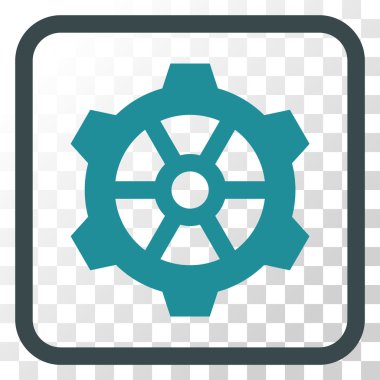 Dişli vektör simgesi bir çerçeve içinde