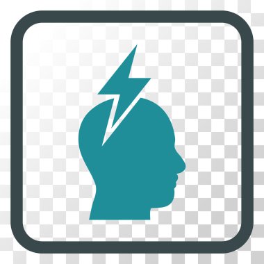 Baş ağrısı vektör simgesi bir çerçeve içinde