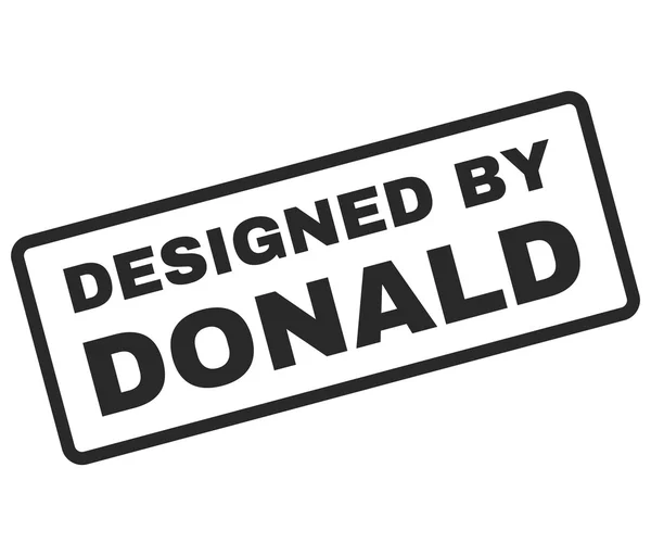 Diseñado por Donald Rubber Stamp Vector — Archivo Imágenes Vectoriales