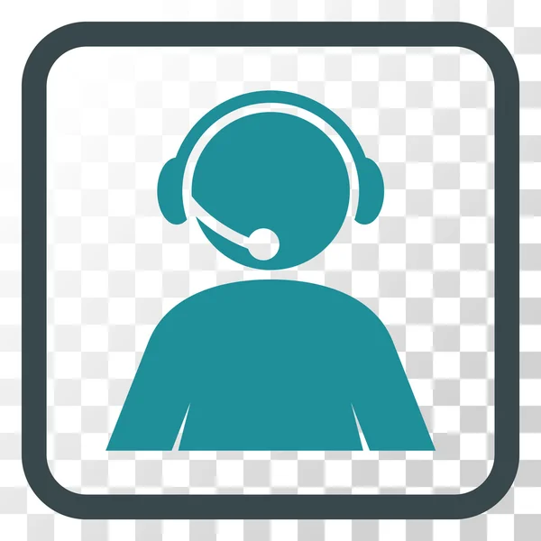 Call Center Operator Vector Icon In een Frame — Stockvector