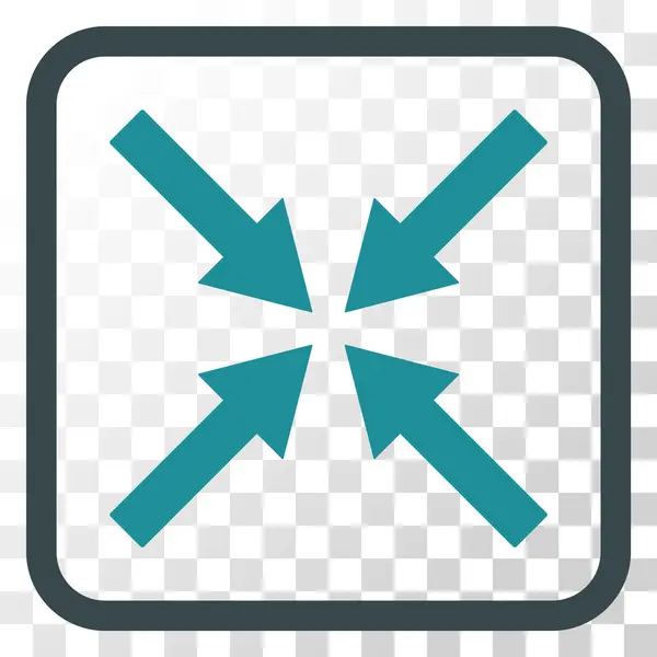 Center Arrows Vector Icon In a Frame — Stock Vector