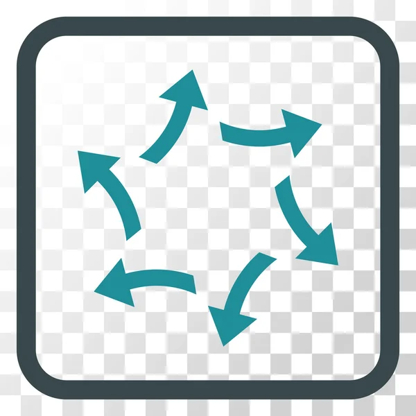 Icône vectorielle de flèches centrifuges dans un cadre — Image vectorielle