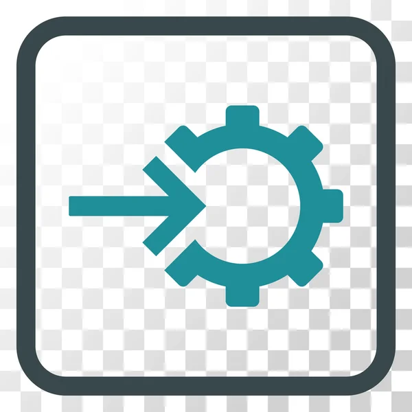 Cog Integration Vector Icon In a Frame — Stock Vector