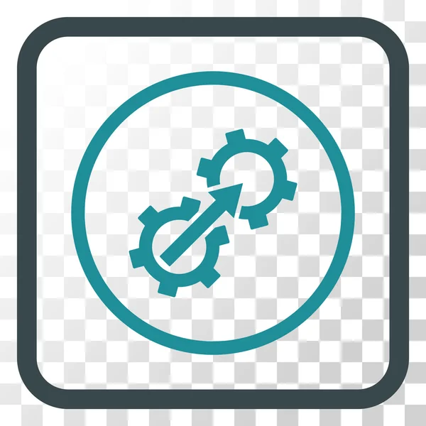 Gear Integration Vector Icon In a Frame — Stock Vector