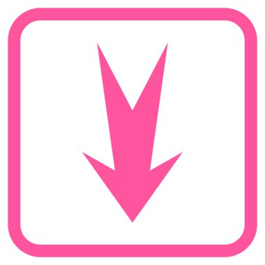 Vektör simgesi bir çerçeve içinde aşağı ok