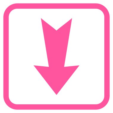 Vektör simgesi bir çerçeve içinde aşağı ok