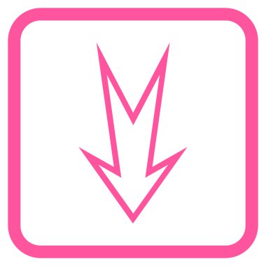 Vektör simgesi bir çerçeve içinde aşağı ok