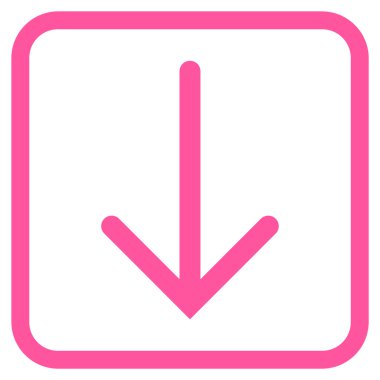 Vektör simgesi bir çerçeve içinde aşağı ok