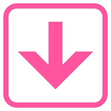 Vektör simgesi bir çerçeve içinde aşağı ok