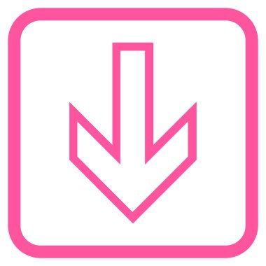 Vektör simgesi bir çerçeve içinde aşağı ok