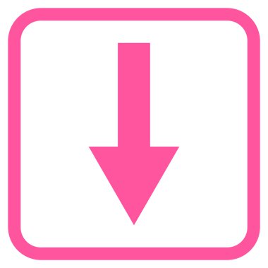 Vektör simgesi bir çerçeve içinde aşağı ok