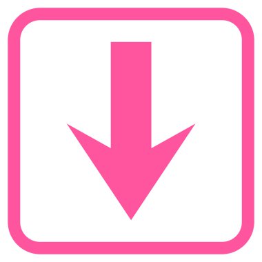 Vektör simgesi bir çerçeve içinde aşağı ok