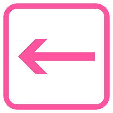 Ok sol vektör simgesi bir çerçeve içinde