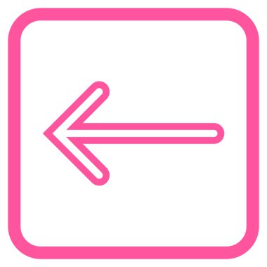 Ok sol vektör simgesi bir çerçeve içinde