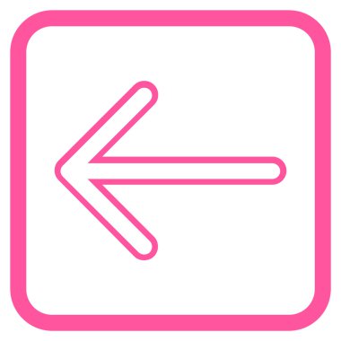 Ok sol vektör simgesi bir çerçeve içinde