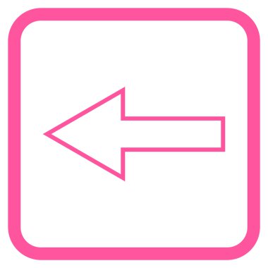 Ok sol vektör simgesi bir çerçeve içinde