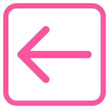 Ok sol vektör simgesi bir çerçeve içinde