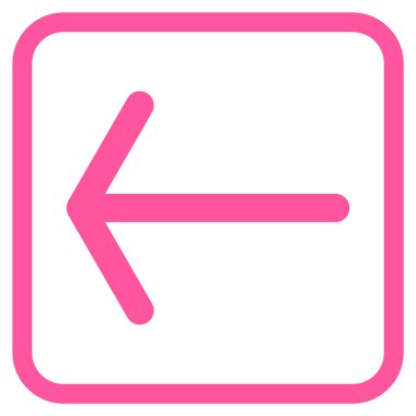 Ok sol vektör simgesi bir çerçeve içinde