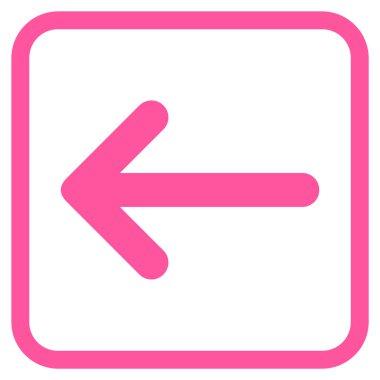 Ok sol vektör simgesi bir çerçeve içinde