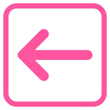 Ok sol vektör simgesi bir çerçeve içinde