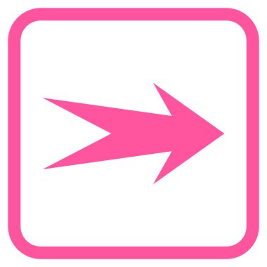 Ok sağ vektör simgesi bir çerçeve içinde